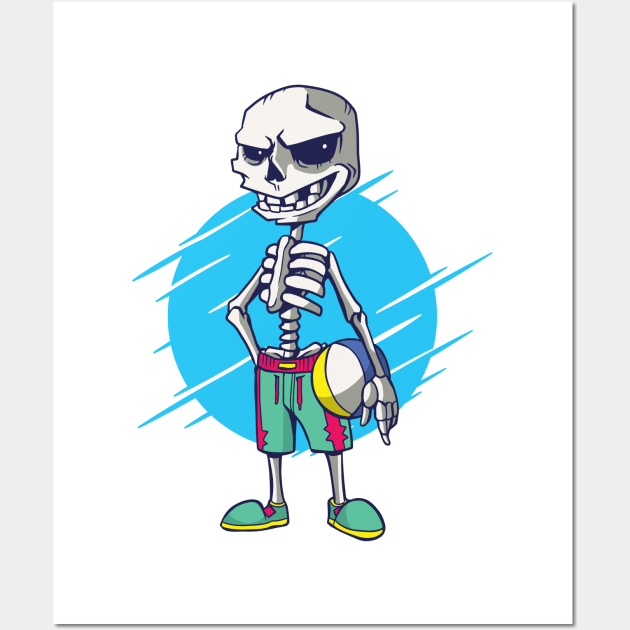 Skeleton | Beach Volleyball Wall Art by LR_Collections